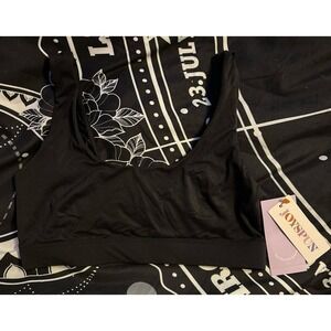 NEW Joyspun Black Brushed Microfiber Scoop Bralette,‎ Small